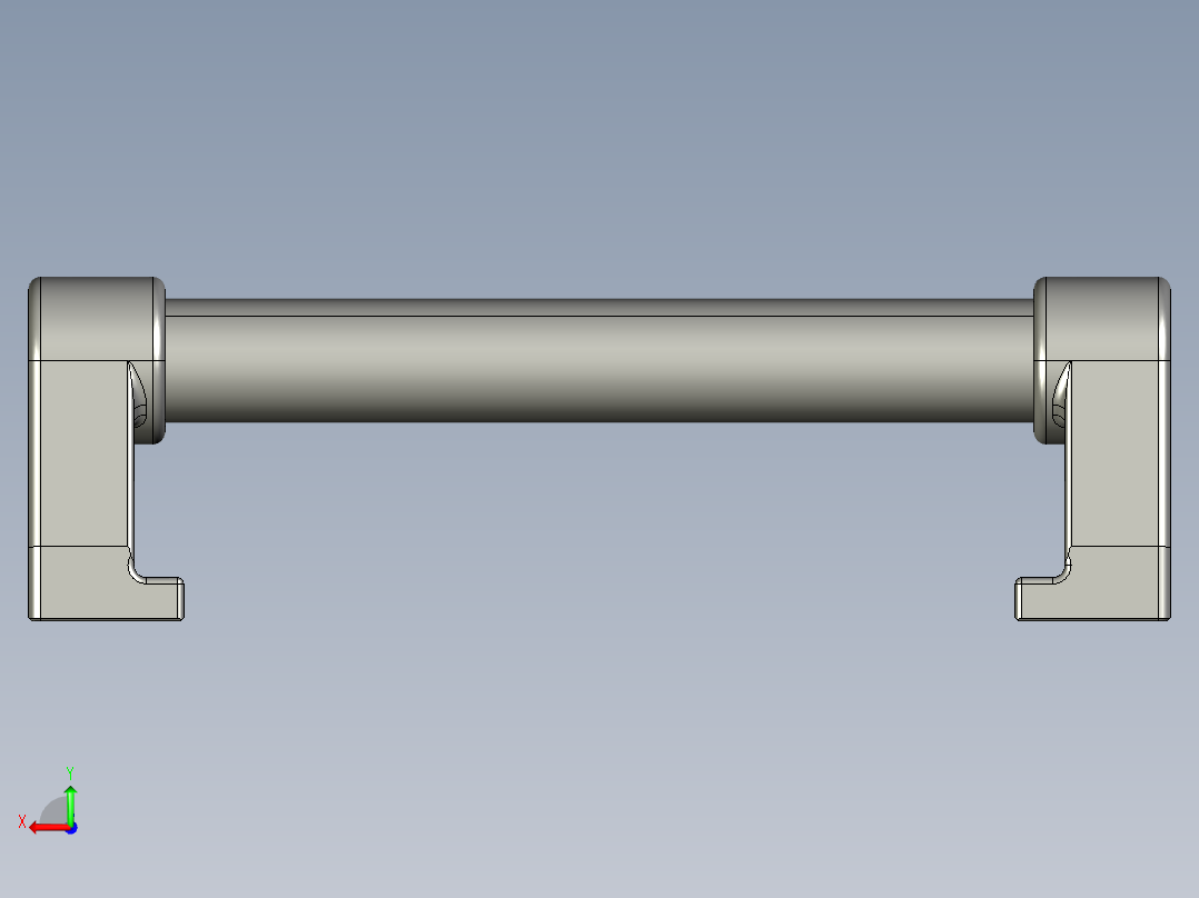 取手(鋁合金)(B)RR-3D多系列多零件图纸模型后视图