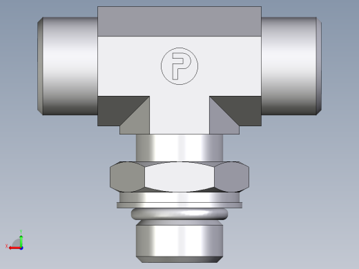 卡套式工业通用硬管接头EO_Adjustable_locknut_branch_tee_TEE12LMOROMDCF后视缩略图