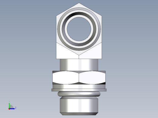 卡套式工业通用硬管接头EO_Adjustable_locknut_branch_tee_TEE12LMOROMDCF左视缩略图