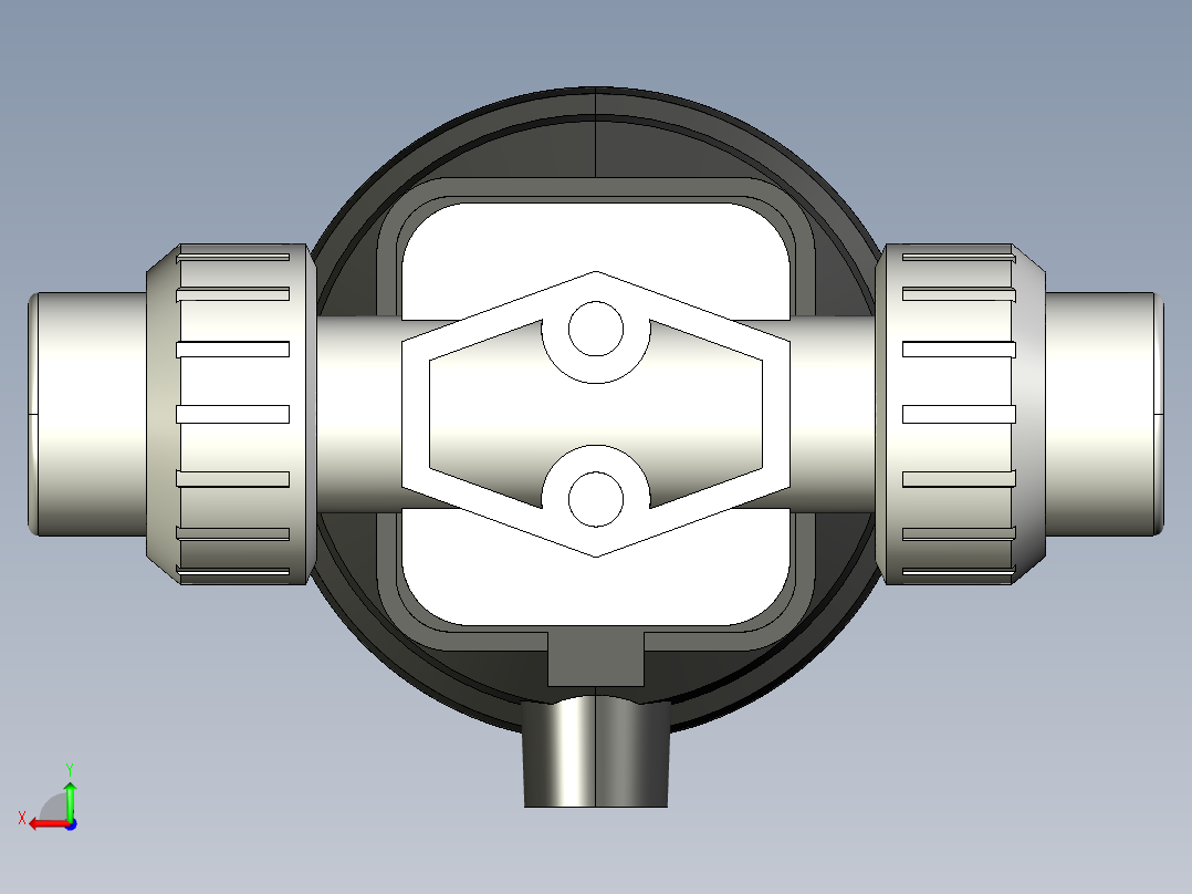 12DKUACCP DA 气动隔膜阀双作用，与溶剂焊接女性联盟结束，ASTM PVC-C系列后视图