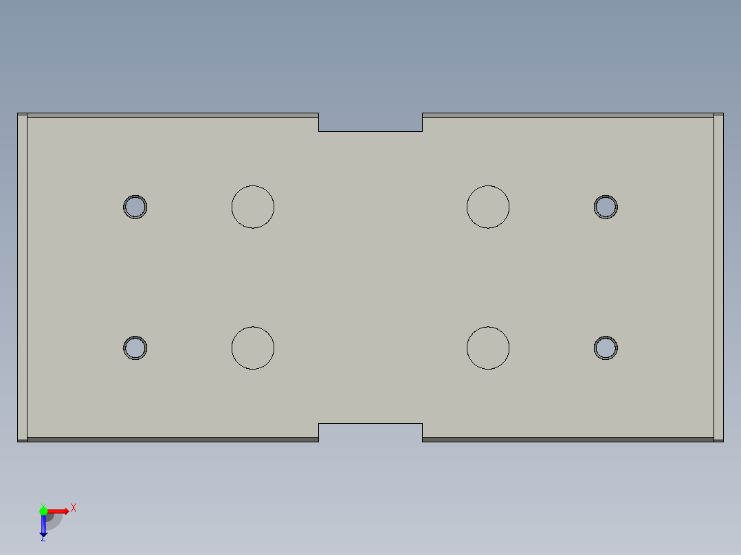 THK滚珠式有限直线运动滑座3D模型IGS格式俯视图