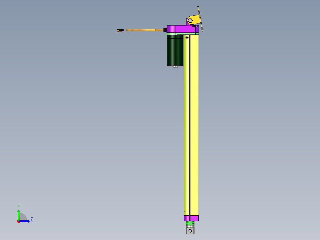 电动推杆3D装配图左视图