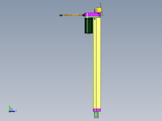 电动推杆3D装配图左视缩略图