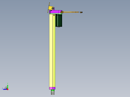 电动推杆3D装配图右视缩略图