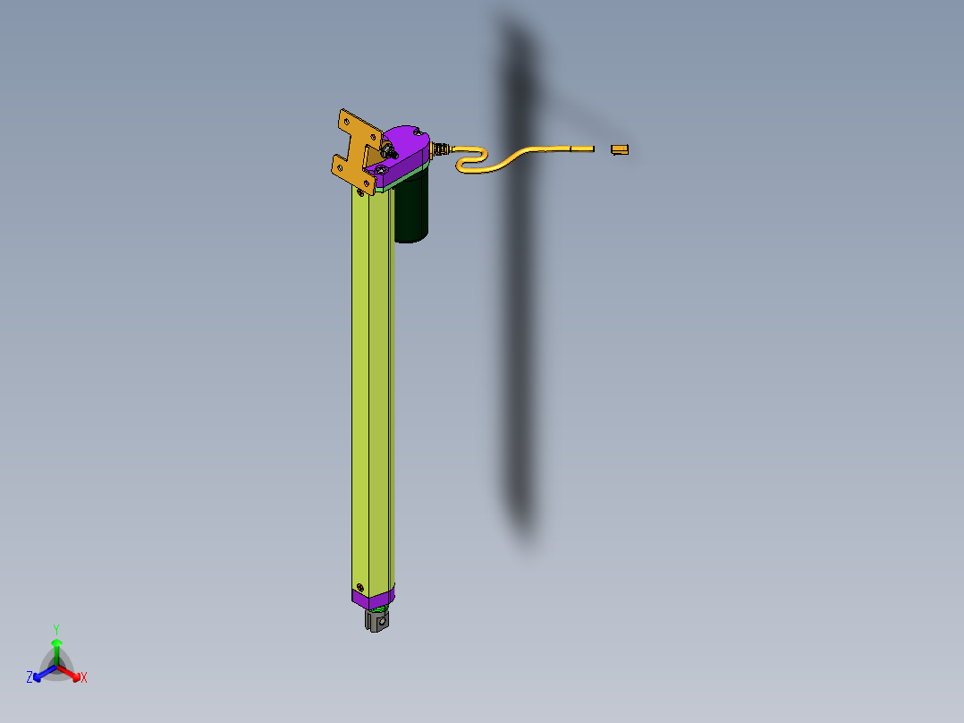 电动推杆3D装配图正等轴测图
