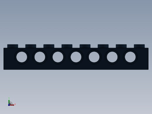 乐高机械组积木（横梁）-4528724 - 3702 Earth Blue Technic Brick 1 x 8 with Holes前视缩略图