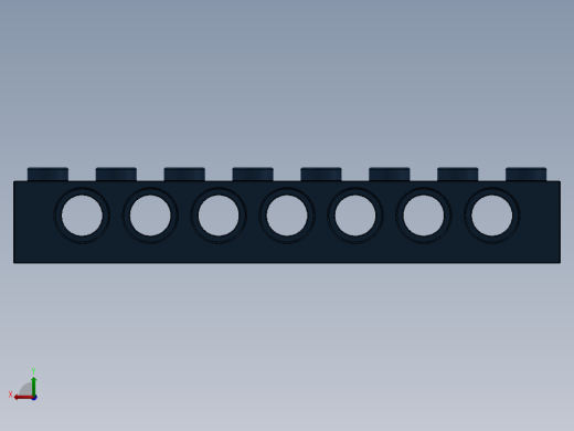 乐高机械组积木（横梁）-4528724 - 3702 Earth Blue Technic Brick 1 x 8 with Holes后视缩略图