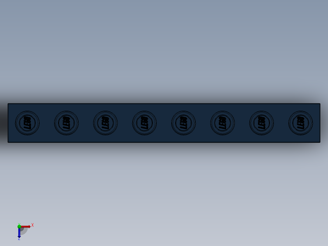 乐高机械组积木（横梁）-4528724 - 3702 Earth Blue Technic Brick 1 x 8 with Holes俯视图