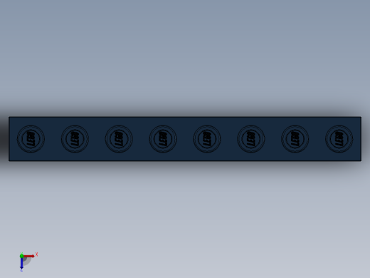 乐高机械组积木（横梁）-4528724 - 3702 Earth Blue Technic Brick 1 x 8 with Holes俯视缩略图