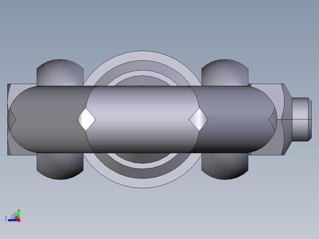 定位扣件2235-3D多系列多零件图纸模型右视图