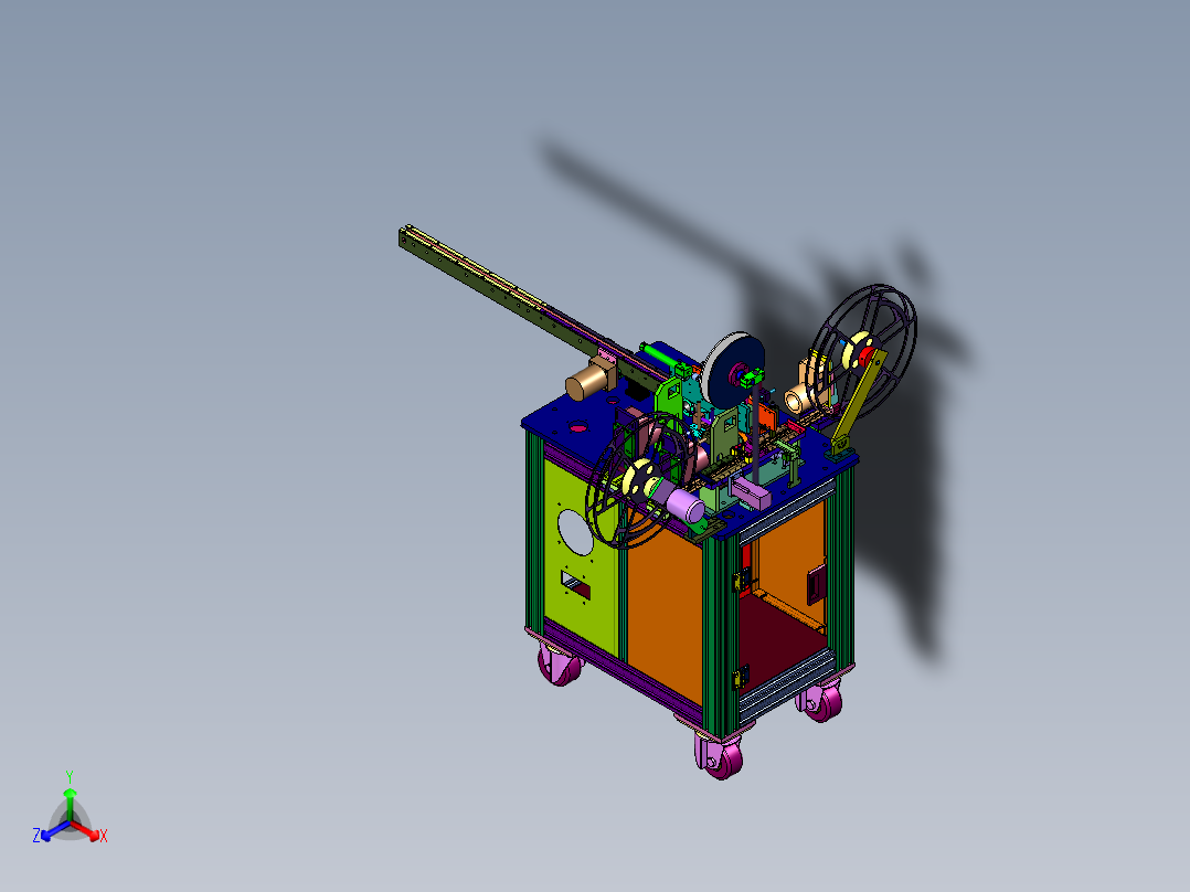 一站式全自动编带机正等轴测图