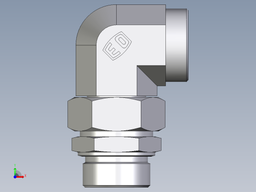 卡套式工业通用硬管接头EO_Assembled_adjustable_standpipe_elbow_EVW42LMOMD71前视缩略图