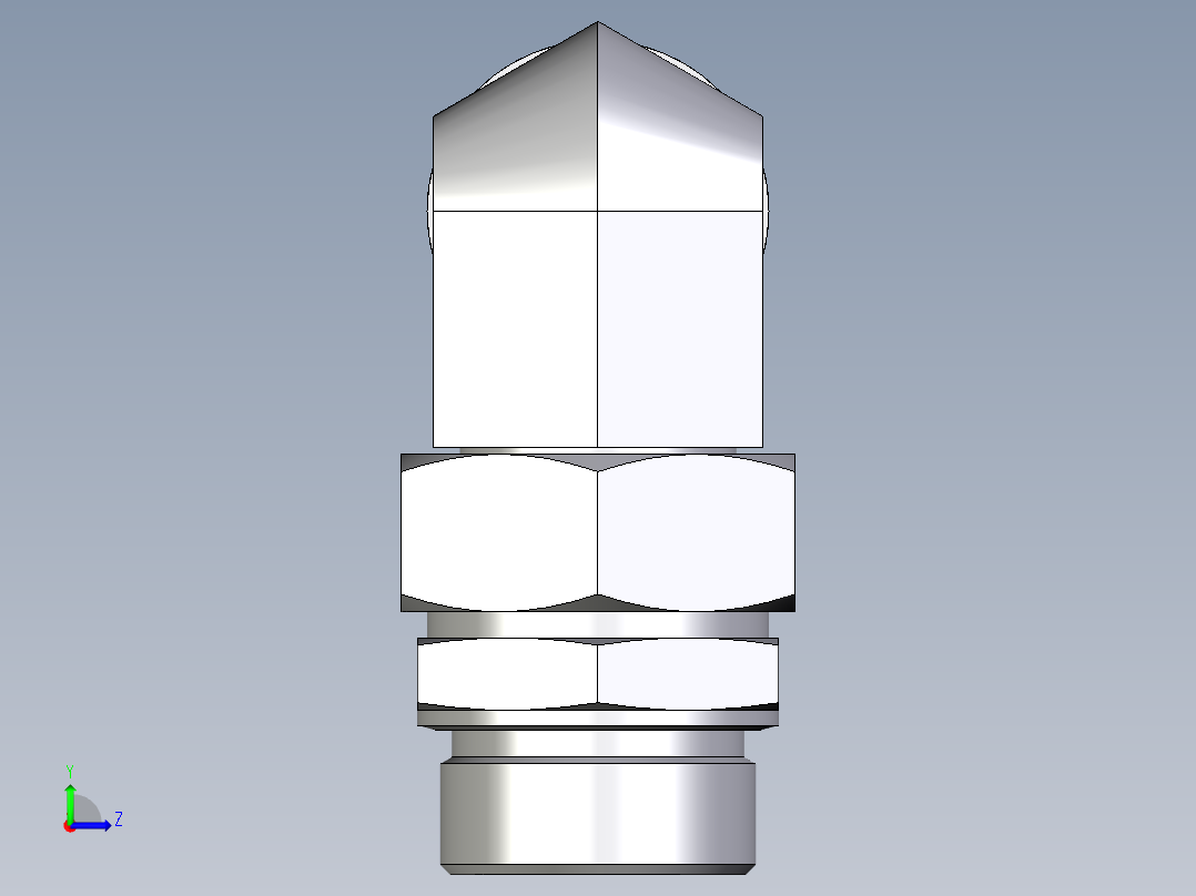 卡套式工业通用硬管接头EO_Assembled_adjustable_standpipe_elbow_EVW42LMOMD71左视图