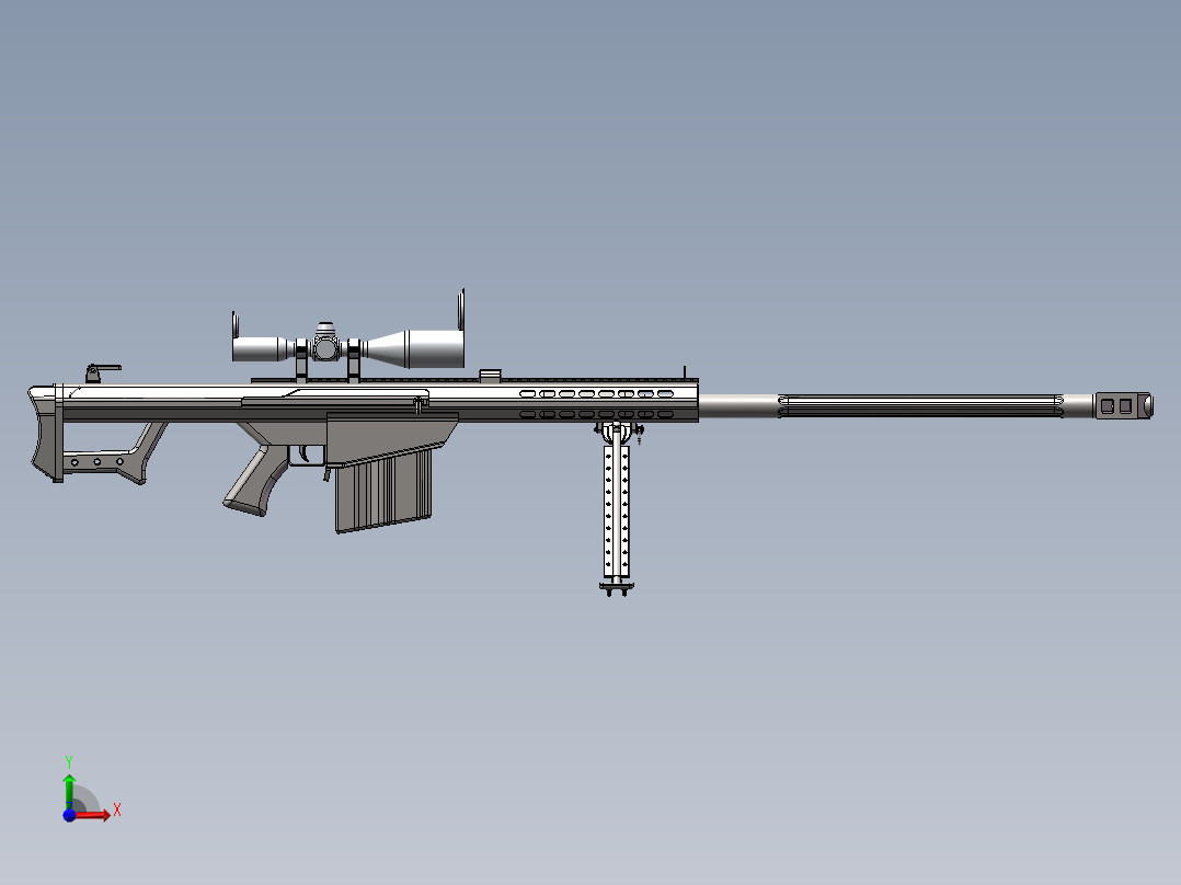 巴雷特(SolidWorks)前视图