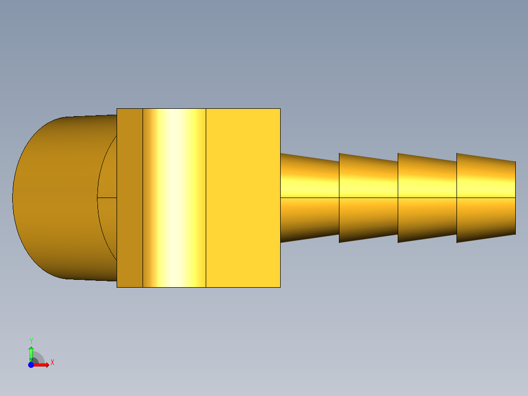 倒齿式工业管接头Hose Barb 45Deg Elbow to Male Pipe 139HB-4-4前视图