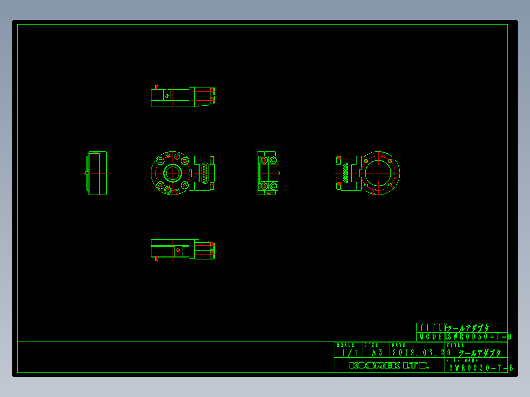 KOSMEKSWR0030-T-B多系列多零件图纸模型多系列多零件图纸模型