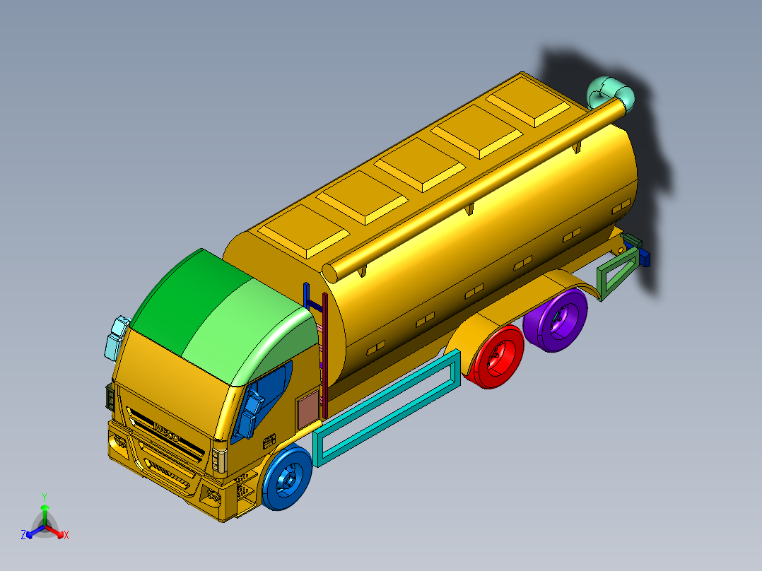 进口牵引车依维柯STRALIS正等轴测图