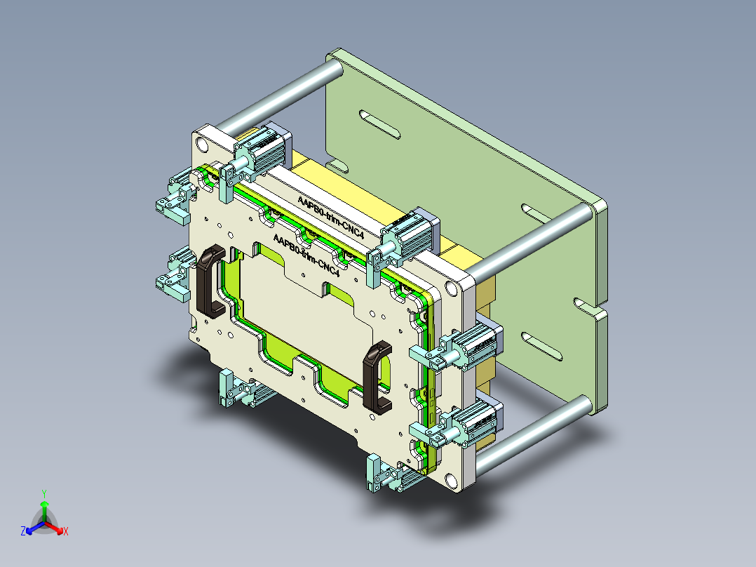 AAPB0-TRIM-笔记本CNC工装夹具三维模型CNC4-0302主视图
