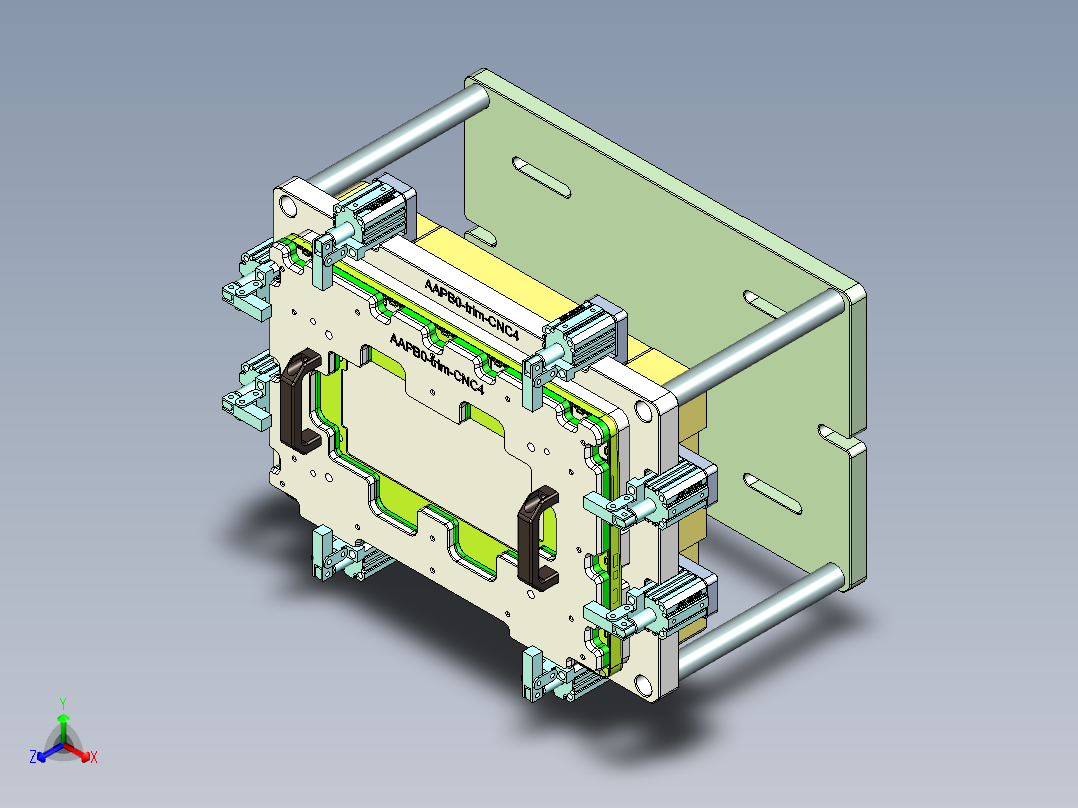 AAPB0-TRIM-笔记本CNC工装夹具三维模型CNC4-0302正等轴测图