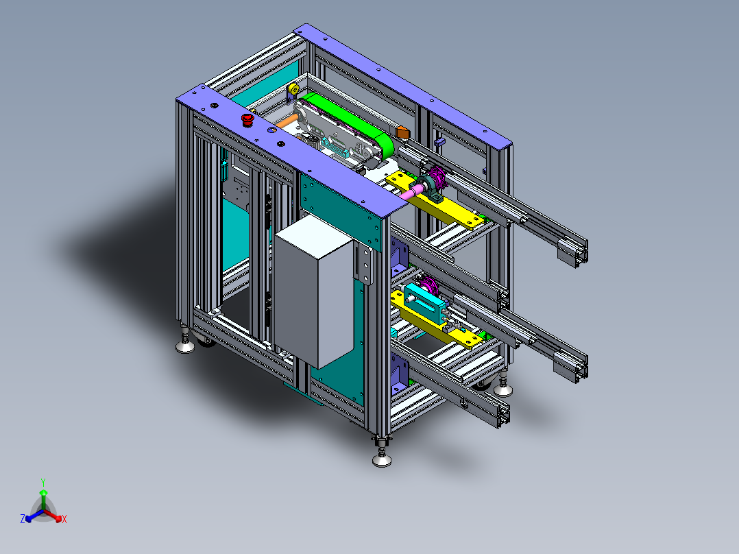 两倍速链双层线机头sw18可编辑正等轴测图