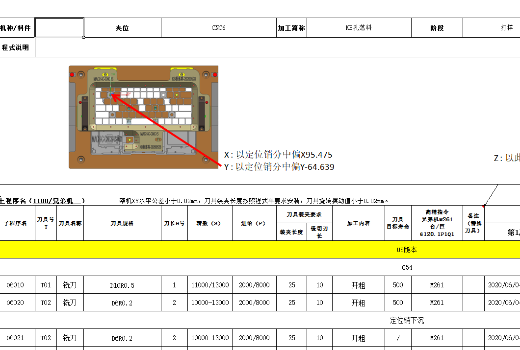 笔记本C壳KB框落料程序模型