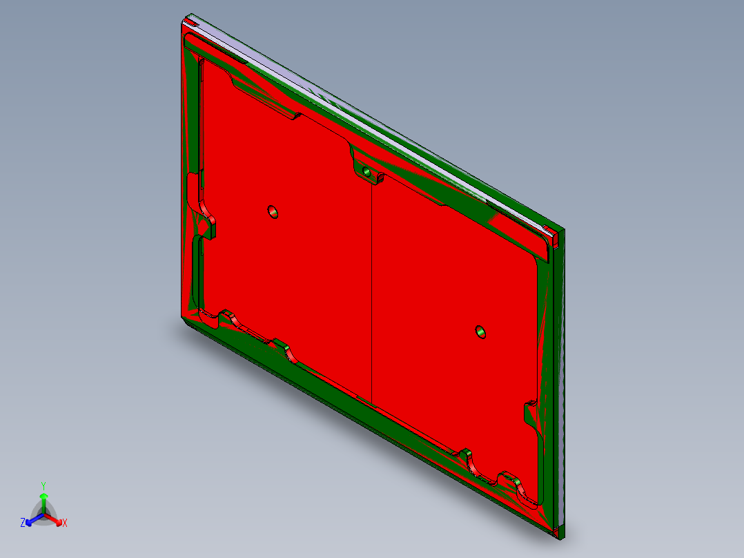 笔记本C壳全粗铣内腔程序模型正等轴测图