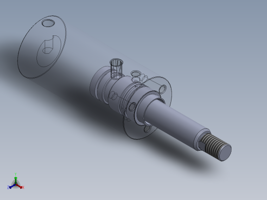 圆形气动缸35x25x75.5毫米正等轴测缩略图