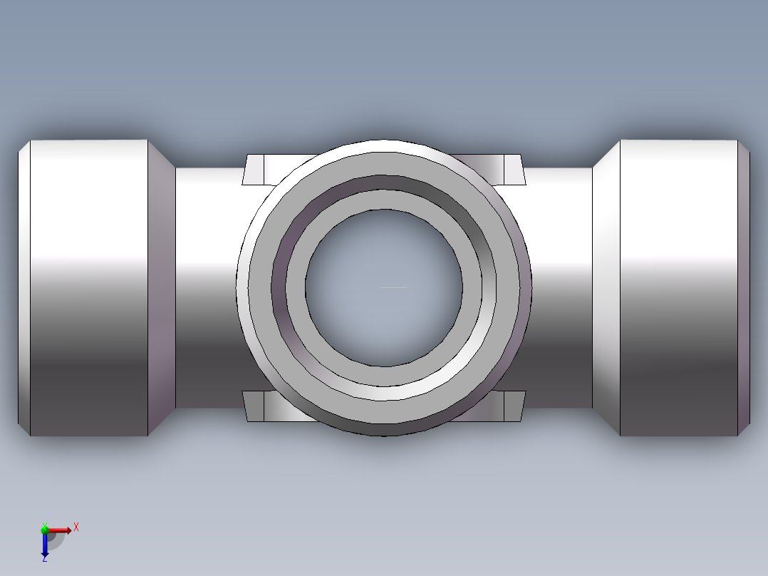 XC+XD 四通接头、XD-30俯视图