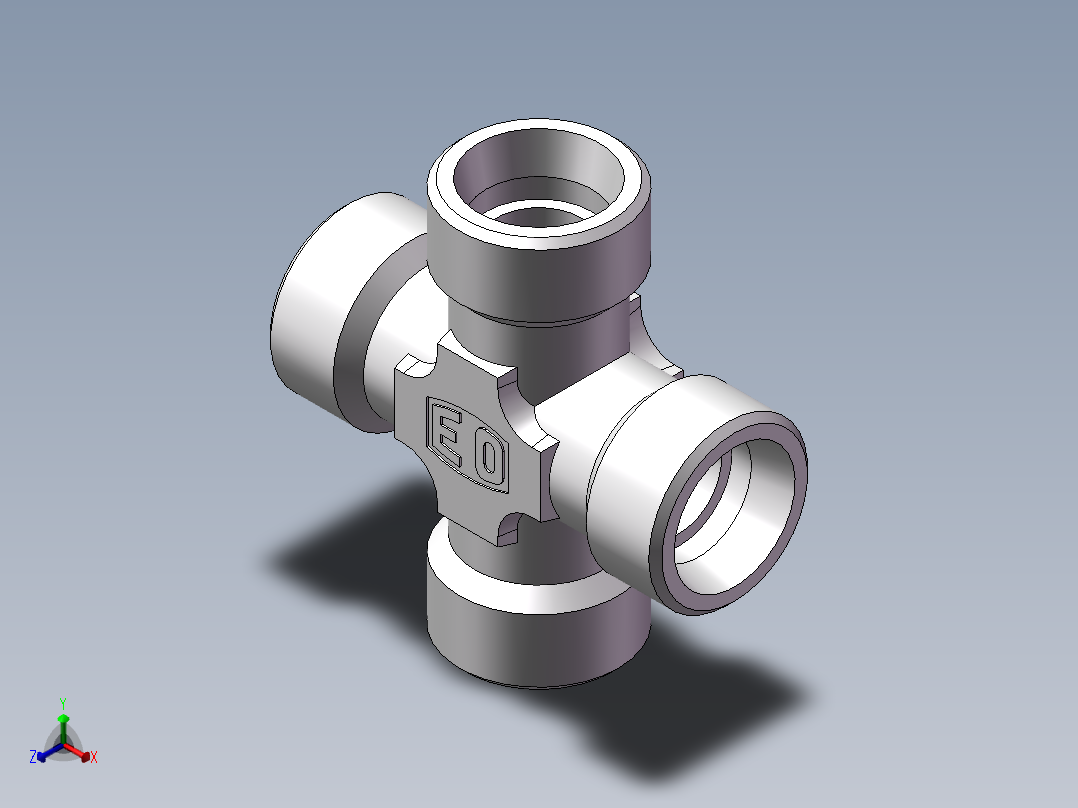XC+XD 四通接头、XD-30正等轴测图