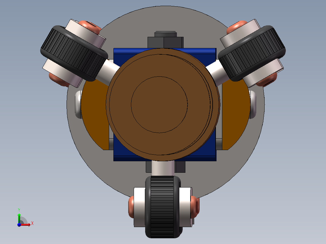 蠕动式管道检测机器人三维SW建模3D模型solidworks图纸素材前视图