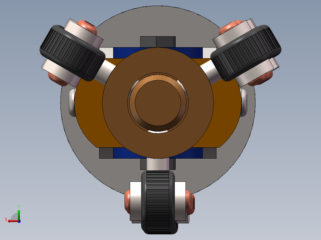 蠕动式管道检测机器人三维SW建模3D模型solidworks图纸素材后视图