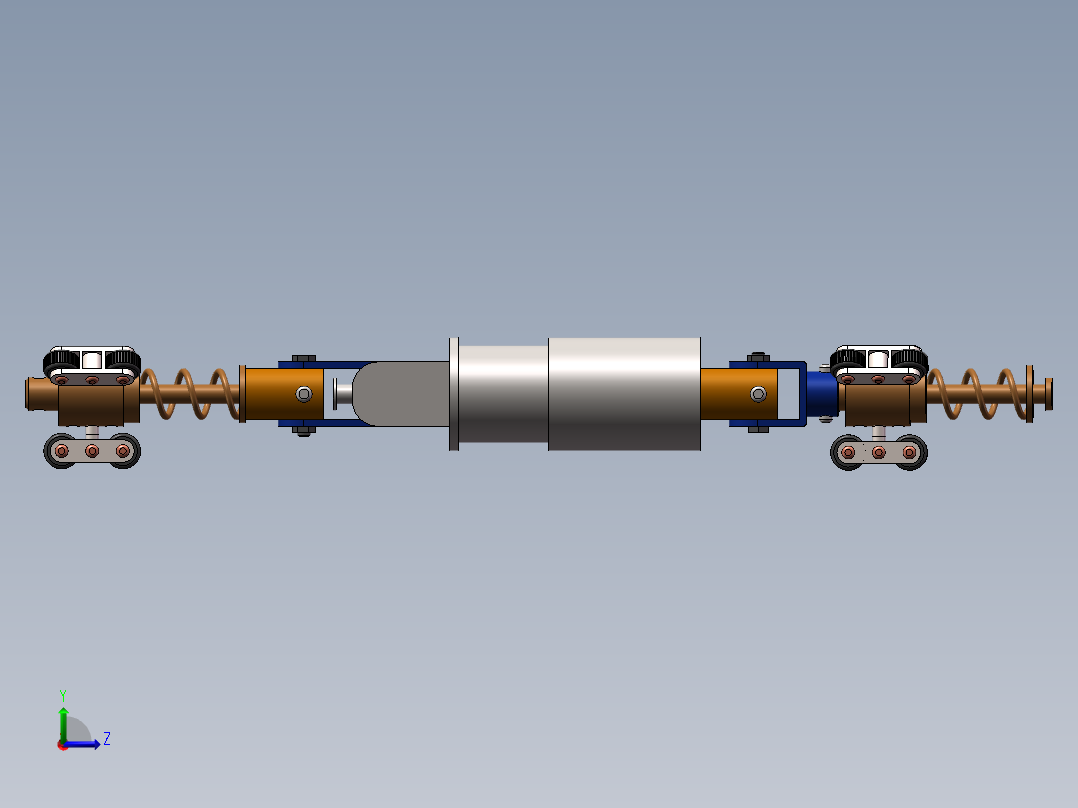 蠕动式管道检测机器人三维SW建模3D模型solidworks图纸素材左视图