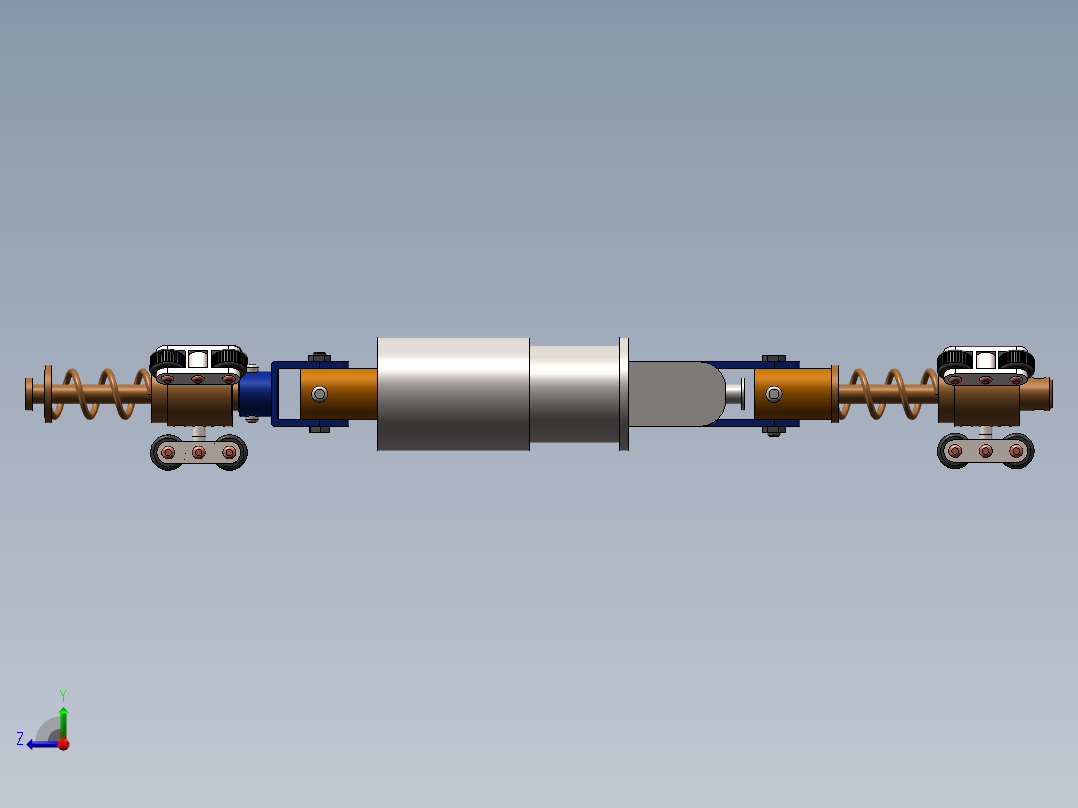 蠕动式管道检测机器人三维SW建模3D模型solidworks图纸素材右视图