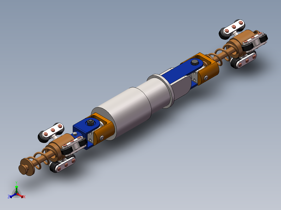 蠕动式管道检测机器人三维SW建模3D模型solidworks图纸素材正等轴测图