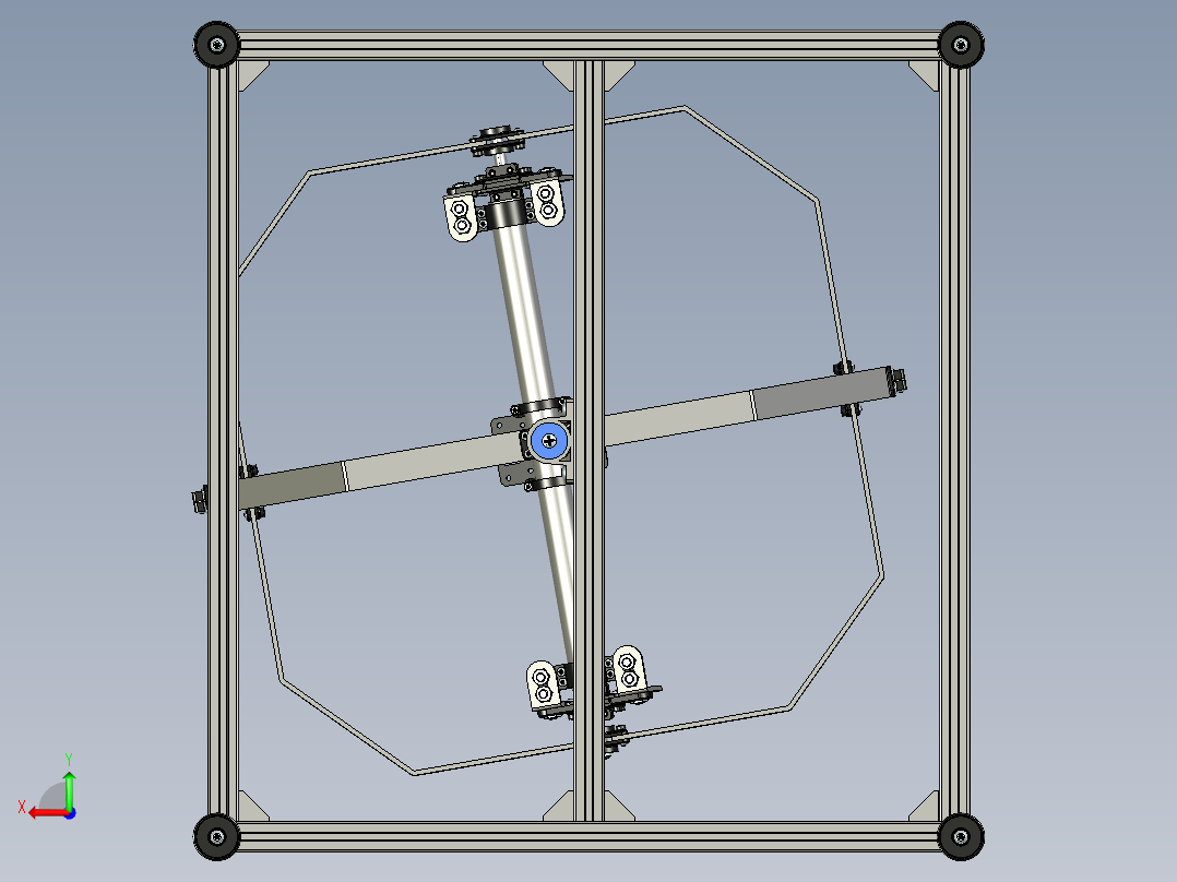 四轴飞行器3+2自由度测试台后视图