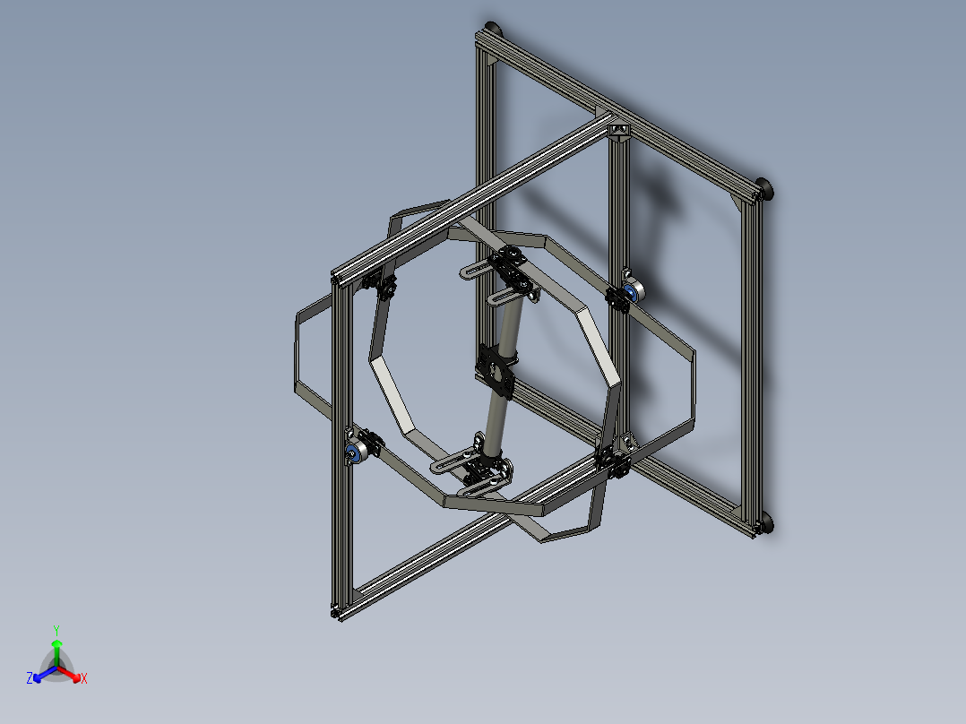 四轴飞行器3+2自由度测试台正等轴测图