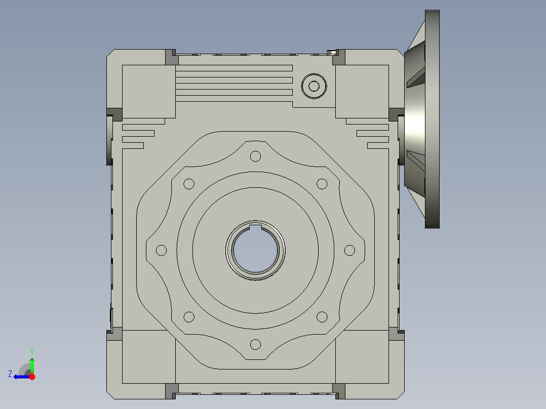 3NMRV110-150型蜗轮蜗杆减速机NMRV15080112B5B3YE2-4-4P_NMRV110-150型蜗轮蜗杆减速机NMRV15080112B5B3YE2-22-4P_NMRV-A右视图
