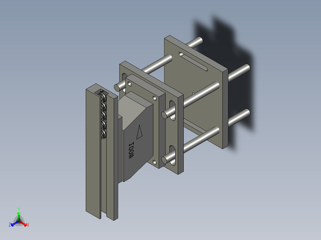 螺母O圈中间过渡组件正等轴测图