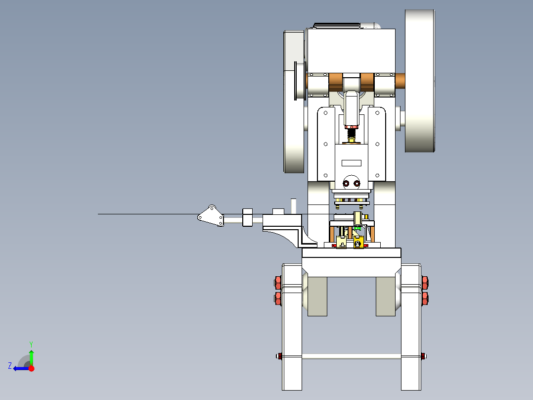 冲床改自动化连续冲切设计右视图