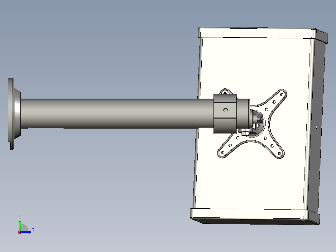 PLC触摸屏支架箱1左视图