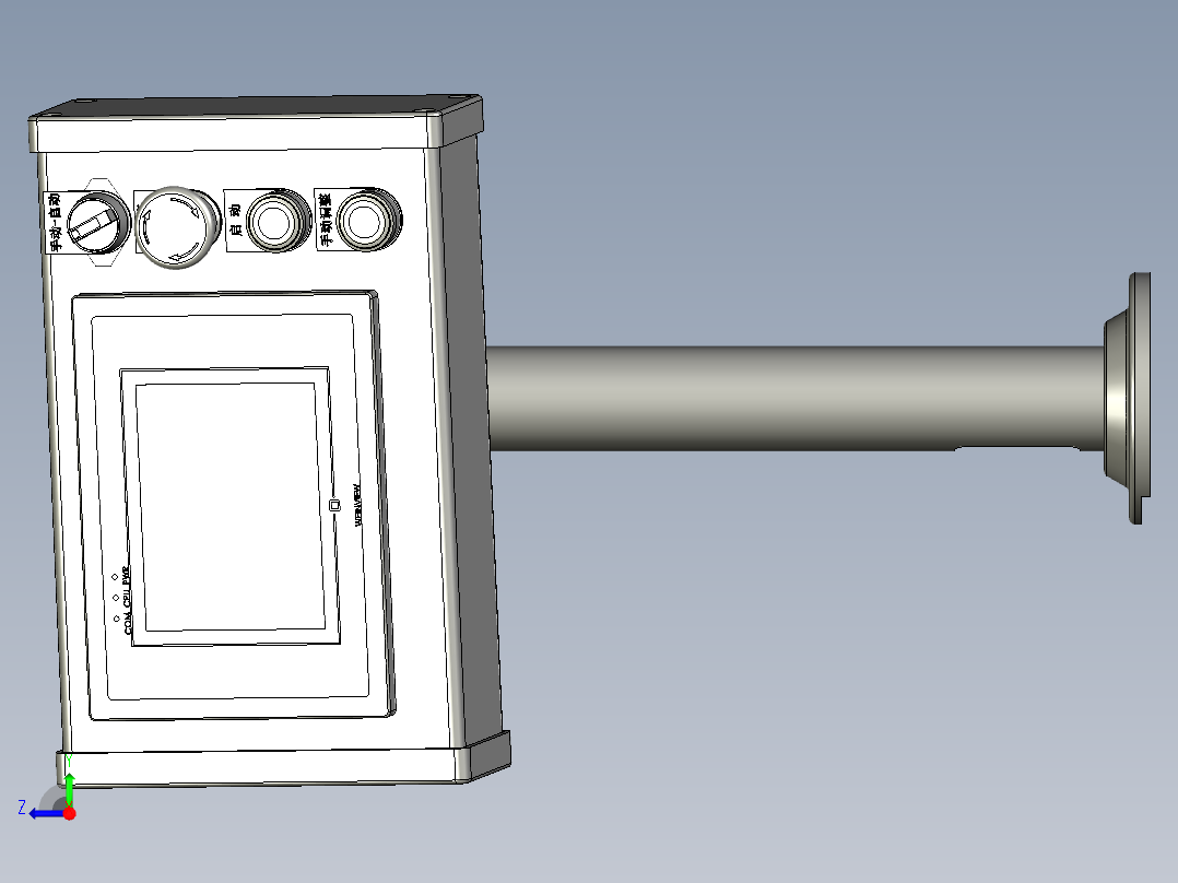 PLC触摸屏支架箱1右视图