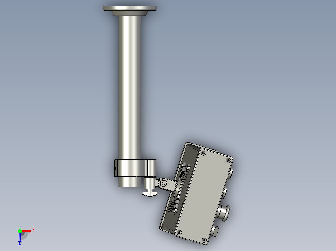 PLC触摸屏支架箱1俯视图