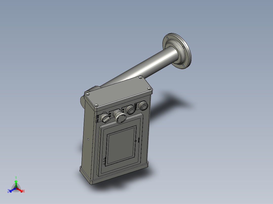 PLC触摸屏支架箱1正等轴测图