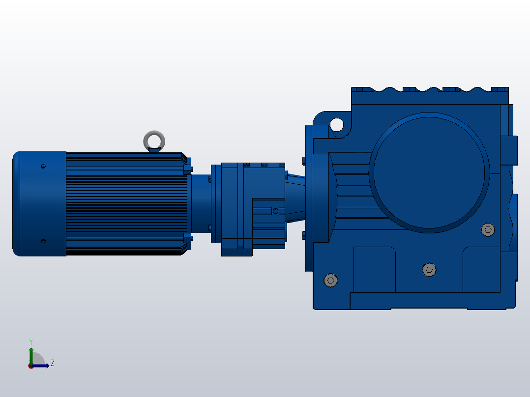 S97R57组合式斜齿-蜗轮蜗杆减速机S97R57-YV2.2-4P-327-M1-0°-A左视图