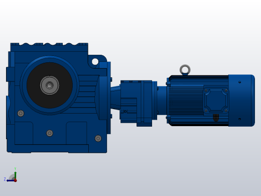 S97R57组合式斜齿-蜗轮蜗杆减速机S97R57-YV2.2-4P-327-M1-0°-A右视缩略图