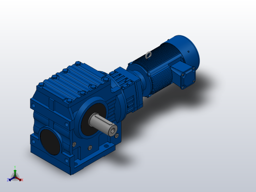 S97R57组合式斜齿-蜗轮蜗杆减速机S97R57-YV2.2-4P-327-M1-0°-A正等轴测缩略图