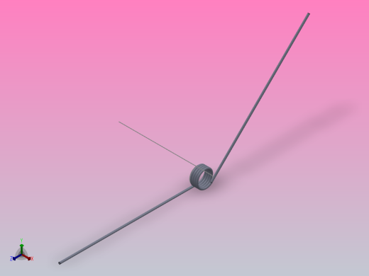 135度圆柱形扭转弹簧SCT135L-3-3-0.4正等轴测缩略图