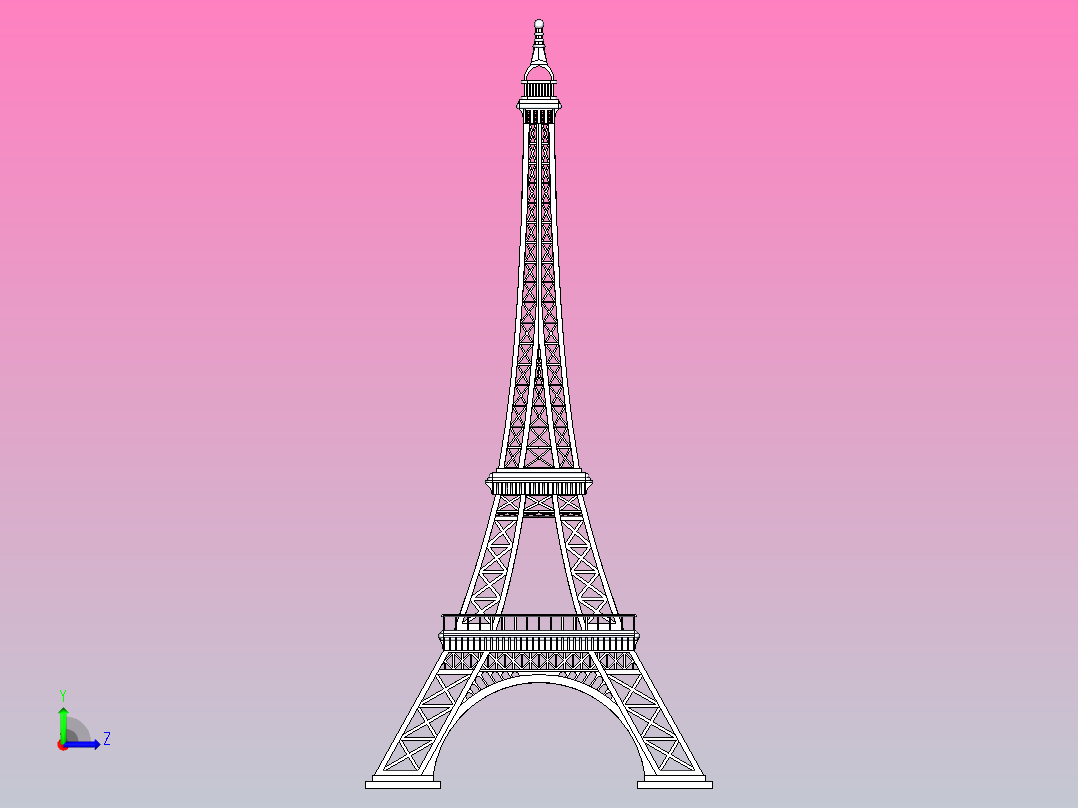 埃菲尔铁塔左视图