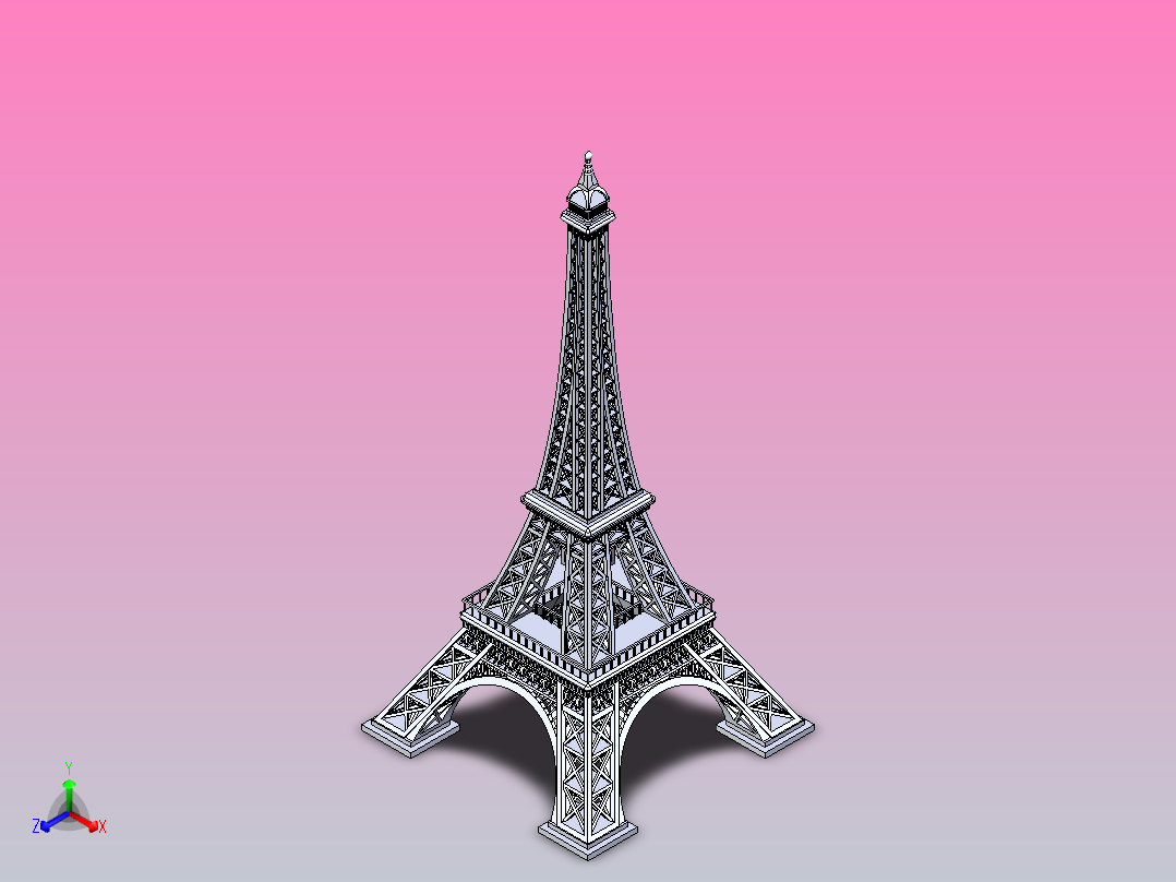 埃菲尔铁塔正等轴测图