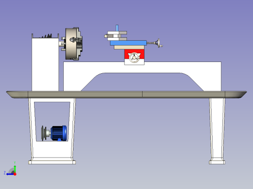 车床Lianxi模型3D图纸右视缩略图